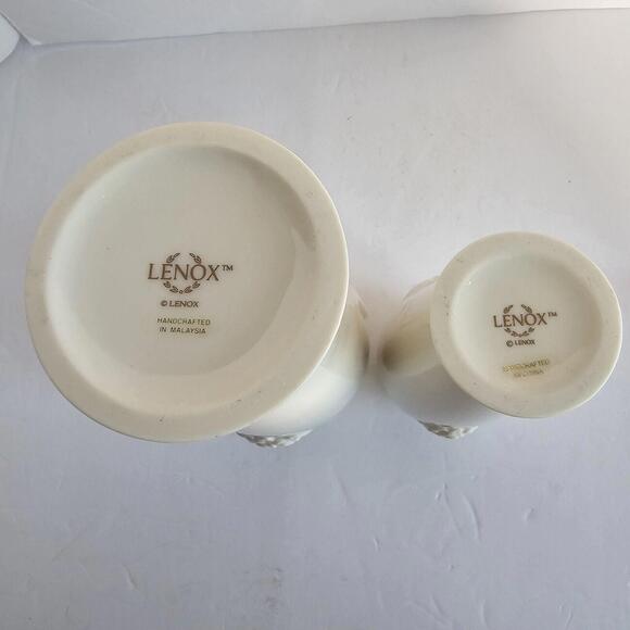 Lenox Rose Blossom Bud Vase Porcelain 24K Gold Trim Ivory Cream 2 7.5" and 6" - Picture 4 of 4